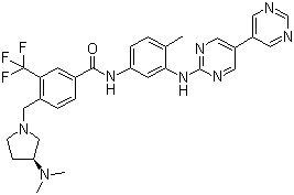 structure of CAS# 887650-05-7, N-[3-([5,5'-Bipyrimidin]-2-ylamino)-4-methylphenyl]-4-[[(3S)-3-(dimethylamino)-1-pyrrolidinyl]methyl]-3-(trifluoromethyl)benzamide