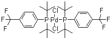 Bis[di-(tert-butyl)(4-trifluoromethylphenyl)phosphine]palladium(II) dichloride molecular structure (CAS 887919-36-0)