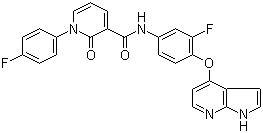 1-(4-Fluorophenyl)-N-[3-fluoro-4-(1H-pyrrolo[2,3-b]pyridin-4-yloxy)phenyl]-1,2-dihydro-2-oxo-3-pyridinecarboxamide molecular structure (CAS 888719-03-7)