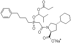 structure of CAS# 88889-14-9, Fosinopril sodium;(4S)-4-Cyclohexyl-1-{[(RS)-2-methyl-1-(propionyloxy)propoxy]-(4-phenylbutyl)phosphinylacetyl}-L-proline sodium salt