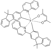 Bis[9,9-dimethyl-2-(2-quinolinyl)-9H-fluoren-3-yl](2,4-pentanedionato)iridium molecular structure (CAS 889750-25-8)