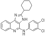 structure of CAS# 890087-21-5, N-(3,4-Dichlorophenyl)-2-cyclohexyl-1H-imidazo[4,5-c]quinolin-4-amine;LUF 6000