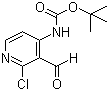 structure of CAS# 893423-62-6, tert-Butyl (2-chloro-3-formylpyridin-4-yl)carbamate;N-[2-Chloro-3-formyl-4-pyridinyl]carbamic acid tert-butyl ester