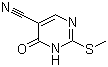 structure of CAS# 89487-99-0, 5-Cyano-3,4-dihydro-2-methylthiopyrimidin-4-one;4-Hydroxy-2-[methylthio]pyrimidine-5-carbonitrile; 4-Hydroxy-2-methylsulfanylpyrimidine-5-carbonitrile