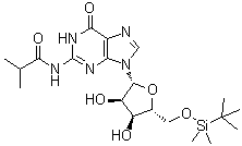 5'-O-[(叔丁基)二甲基硅烷基]-N-(2-甲基-1-氧代丙基)鸟苷分子结构 (CAS 89494-39-3)