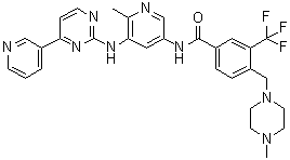 4-[(4-Methyl-1-piperazinyl)methyl]-N-[6-methyl-5-[[4-(3-pyridinyl)-2-pyrimidinyl]amino]-3-pyridinyl]-3-(trifluoromethyl)benzamide molecular structure (CAS 895519-90-1)