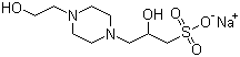 结构式 CAS# 89648-37-3, N-(2-羟乙基)哌嗪-N'-(2-羟基丙磺酸)钠盐