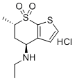 structure of CAS# 897657-77-1, Dorzolamide Desaminosulfonyl Hydrochloride;(4S,6S)-N-Ethyl-6-methyl-5,6-dihydro-4H-thieno[2,3-b]thiopyran-4-amine 7,7-dioxide hydrochloride (1:1)