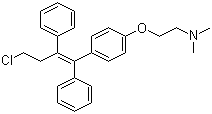 structure of CAS# 89778-26-7, Toremifene;2-[4-(4-chloro-1,2-diphenyl-but-1-enyl)phenoxy]-N,N-dimethyl-ethanamine