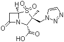 structure of CAS# 89786-04-9, Tazobactam acid;(2S,3S,5R)-3-Methyl-4,4,7-trioxo-3-(1H-1,2,3-triazol-1-ylmethyl)-4-thia-1-azabicyclo[3.2.0]heptane-2-carboxylic acid