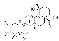 2alpha,3alpha,19alpha,23-Tetrahydroxyurs-12-en-28-oic acid molecular structure (CAS 89786-84-5)