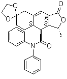 (1'R,3'aR,8'aS,9'S,9'aS)-1',3'a,5',7',8',8'a,9',9'a-Octahydro-1'-methyl-3'-oxo-N,N-diphenyl-spiro[1,3-dioxolane-2,6'(3'H)-naphtho[2,3-c]furan]-9'-carboxamide molecular structure (CAS 900160-98-7)