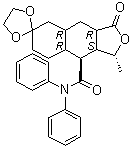 (1'R,3'aR,4'aR,8'aR,9'S,9'aS)-1',3'a,4',4'a,5',7',8',8'a,9',9'a-Decahydro-1'-methyl-3'-oxo-N,N-diphenyl-spiro[1,3-dioxolane-2,6'(3'H)-naphtho[2,3-c]furan]-9'-carboxamide molecular structure (CAS 900160-99-8)