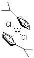 structure of CAS# 90023-13-5, Bis(isopropylcyclopentadienyl)tungsten dichloride;Dichlorobis[(1,2,3,4,5-eta)-1-(1-methylethyl)-2,4-cyclopentadien-1-yl]tungsten