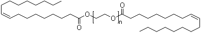 结构式 CAS# 9005-07-6, 聚乙二醇二油酸酯; 油酸聚乙二醇双酯