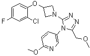 structure of CAS# 900510-03-4, PF 3274167;5-[3-[3-(2-Chloro-4-fluorophenoxy)-1-azetidinyl]-5-(methoxymethyl)-4H-1,2,4-triazol-4-yl]-2-methoxypyridine