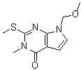 3,7-Dihydro-7-(methoxymethyl)-3-methyl-2-(methylthio)-4H-pyrrolo[2,3-d]pyrimidin-4-one molecular structure (CAS 90065-68-2)