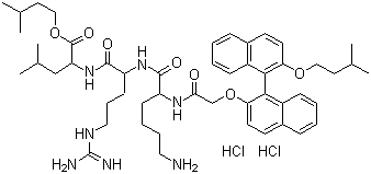 N-[2-[[(1S)-2'-(3-Methylbutoxy)[1,1'-binaphthalen]-2-yl]oxy]acetyl]-D-lysyl-D-arginyl-L-leucine 3-methylbutyl ester hydrochloride molecular structure (CAS 900814-48-4)