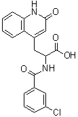 结构式 CAS# 90098-05-8, alpha-[(3-氯苯甲酰基)氨基]-1,2-二氢-2-氧代-4-喹啉丙酸
