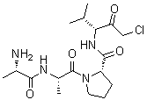 (S)-L-Alanyl-L-alanyl-N-[3-chloro-1-(1-methylethyl)-2-oxopropyl]-L-prolinamide molecular structure (CAS 90105-47-8)