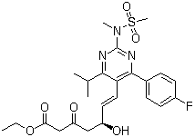 (5S,6E)-7-[4-(4-Fluorophenyl)-6-(1-methylethyl)-2-[methyl(methylsulfonyl)amino]-5-pyrimidinyl]-5-hydroxy-3-oxo-6-heptenoic acid ethyl ester molecular structure (CAS 901765-36-4)