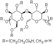 structure of CAS# 9032-42-2, Methyl 2-hydroxyethyl cellulose