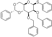 Phenyl 2,3-bis-O-(phenylmethyl)-4,6-O-[(R)-phenylmethylene]-1-thio-beta-D-mannopyranoside molecular structure (CAS 903881-30-1)