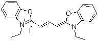 3-乙基-2-[3-(3-乙基-3H-苯并恶唑-2-亚基)丙-1-烯基]苯并恶唑鎓碘化物分子结构 (CAS 905-96-4)