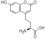 结构式 CAS# 905442-42-4, (alphaS)-alpha-氨基-7-羟基-2-氧代-2H-1-苯并吡喃-4-丁酸