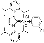 Dichloro[1,3-bis(2,6-diisopropylphenyl)imidazolyl-2-idene](3-chloropyridyl)palladium(IV) molecular structure (CAS 905459-27-0)