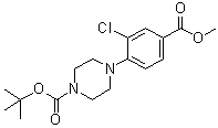 结构式 CAS# 906559-46-4, 4-[2-氯-4-(甲氧羰基)苯基]-1-哌嗪羧酸叔丁酯