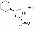 反式-4-环己基-L-脯氨酸盐酸盐分子结构 (CAS 90657-55-9)