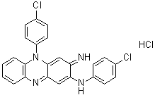 N,5-双(4-氯苯基)-3,5-二氢-3-亚氨基-2-吩嗪胺单盐酸盐分子结构 (CAS 90690-85-0)