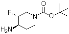 反式-4-氨基-3-氟哌啶-1-甲酸叔丁酯分子结构 (CAS 907544-16-5)