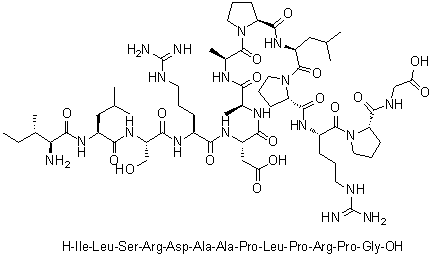 L-Isoleucyl-L-leucyl-L-seryl-L-arginyl-L-alpha-aspartyl-L-alanyl-L-alanyl-L-prolyl-L-leucyl-L-prolyl-L-arginyl-L-prolyl-glycine molecular structure (CAS 907625-66-5)