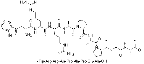 L-Tryptophyl-L-arginyl-L-arginyl-L-alanyl-L-prolyl-L-alanyl-L-prolylglycyl-L-alanine molecular structure (CAS 907625-69-8)