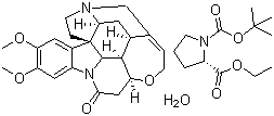 2,3-Dimethoxystrychnidin-10-one (S)-1-(tert-butoxycarbonyl)pyrrolidine-2-carboxylic acid ethyl ester monohydrate molecular structure (CAS 908012-07-7)