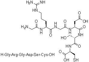 Glycyl-L-arginylglycyl-L-alpha-aspartyl-L-seryl-L-cysteine molecular structure (CAS 91037-71-7)