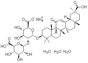 Glycyrrhizic acid ammonium salt trihydrate molecular structure (CAS 911217-00-0)