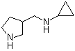 N-环丙基-3-吡咯烷甲胺分子结构 (CAS 91187-89-2)