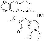 structure of CAS# 912-60-7, Noscapine hydrochloride;6,7-Dimethoxy-3-(4-methoxy-6-methyl-7,8-dihydro-5H-[1,3]dioxolo[4,5-g]isoquinolin-5-yl)-3H-2-benzofuran-1-one hydrochloride