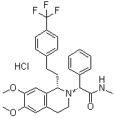 (alphaR,1S)-3,4-Dihydro-6,7-dimethoxy-N-methyl-alpha-phenyl-1-[2-[4-(trifluoromethyl)phenyl]ethyl]-2(1H)-isoquinolineacetamide monohydrochloride molecular structure (CAS 913358-93-7)