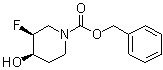 结构式 CAS# 913574-95-5, 顺式-3-氟-4-羟基哌啶-1-羧酸苄酯