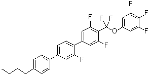 4''-Butyl-4-[difluoro(3,4,5-trifluorophenoxy)methyl]-2',3,5-trifluoro-1,1':4',1''-terphenyl molecular structure (CAS 914087-74-4)