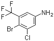 4-Bromo-3-chloro-5-(trifluoromethyl)aniline molecular structure (CAS 914225-58-4)