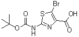5-Bromo-2-[[(1,1-dimethylethoxy)carbonyl]amino]-4-thiazolecarboxylic acid molecular structure (CAS 914347-09-4)