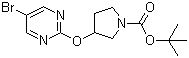 3-(5-溴嘧啶-2-氧基)吡咯烷-1-甲酸叔丁酯分子结构 (CAS 914347-79-8)
