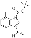 结构式 CAS# 914348-96-2, 3-甲酰基-7-甲基-1H-吲哚-1-羧酸叔丁酯