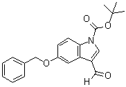 3-甲酰基-5-(苯基甲氧基)-1H-吲哚-1-羧酸叔丁酯分子结构 (CAS 914348-98-4)