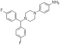 4-[4-[Bis(4-fluorophenyl)methyl]-1-piperazinyl]benzenamine molecular structure (CAS 914349-65-8)